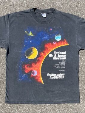 Vtg 1990 Smithsonian National Air & Space Museum Tee XL Peter Kull Solar System